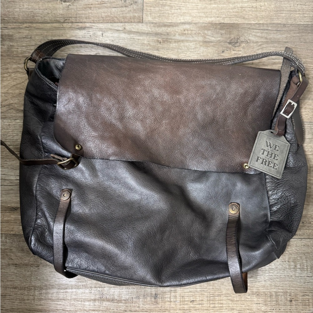 We The Free Brown Leather Satchel, Benton